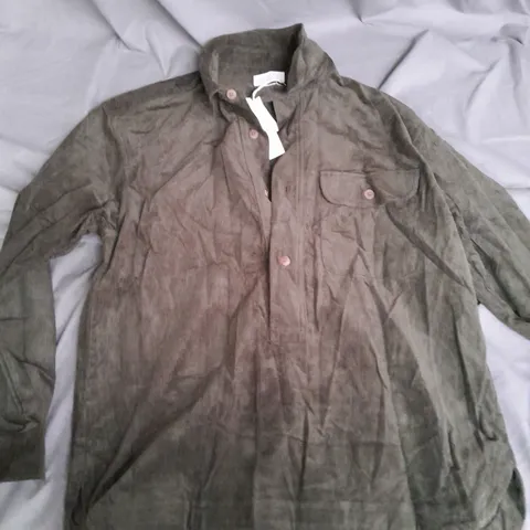 TOAST ORGANIC COTTON CORD OVERSHIRT IN TENT GREEN - MEDIUM