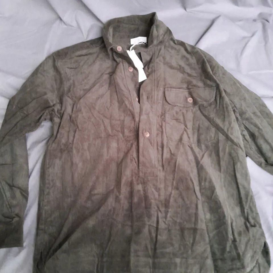 TOAST ORGANIC COTTON CORD OVERSHIRT IN TENT GREEN - MEDIUM