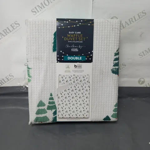 CHRISTMAS BY GEORGE HOME WAFFLE DOUBLE DUVET SET