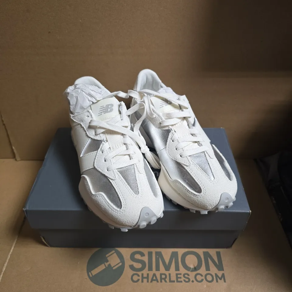 NEW BALANCE MOYEN TRAINERS – WHITE/SILVER, UK 5