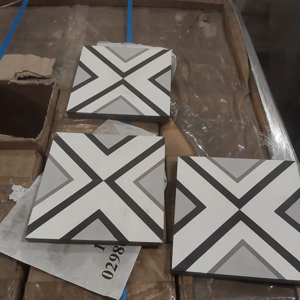 PALLET CONTAINING APPROXIMATELY 60x BOXES OF 9pcs ENCAUSTIC MIXED 20 x 20cm TILES