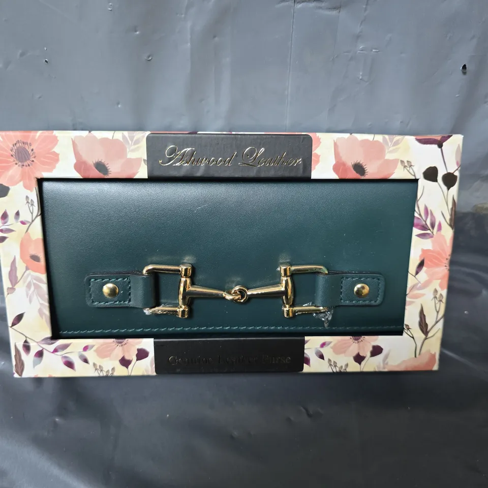 ASHWOOD SNAFFLE DETAIL FLAPOVER LEATHER WALLET - GREEN