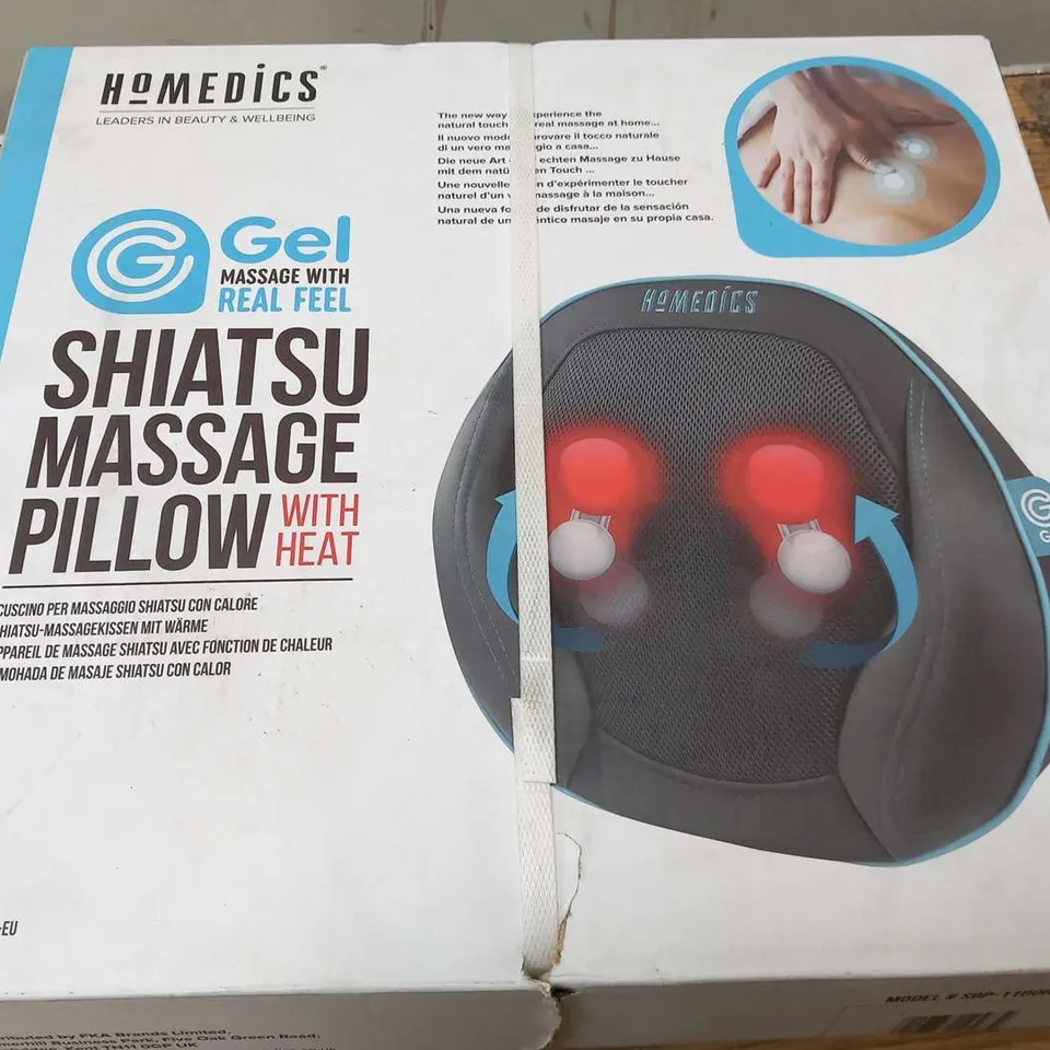 BOXED HOMEDICS GEL SHIATSU MASSAGE PILLOW
