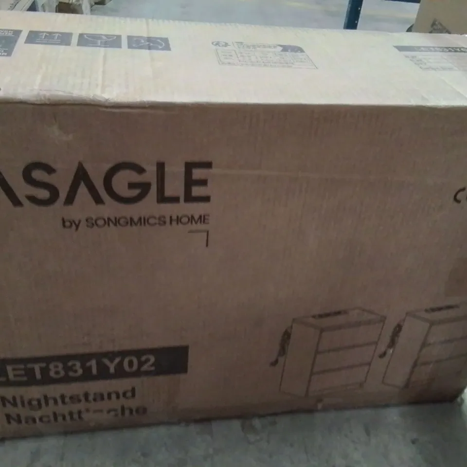 BOXED VASAGLE SET OF 2 NIGHTSTANDS WITH USB CHARGING 