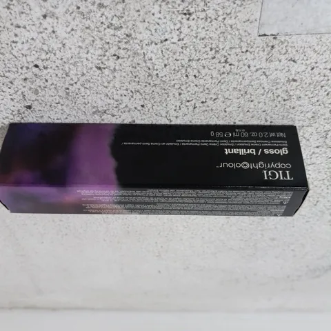BOX OF APPROXIMATELY 36 X TIGI HAIR GLOSS/BRILLIANT DEMI PERMANENT CREME EMULSION - LIGHT AUBURN VIOLET - 60ML 