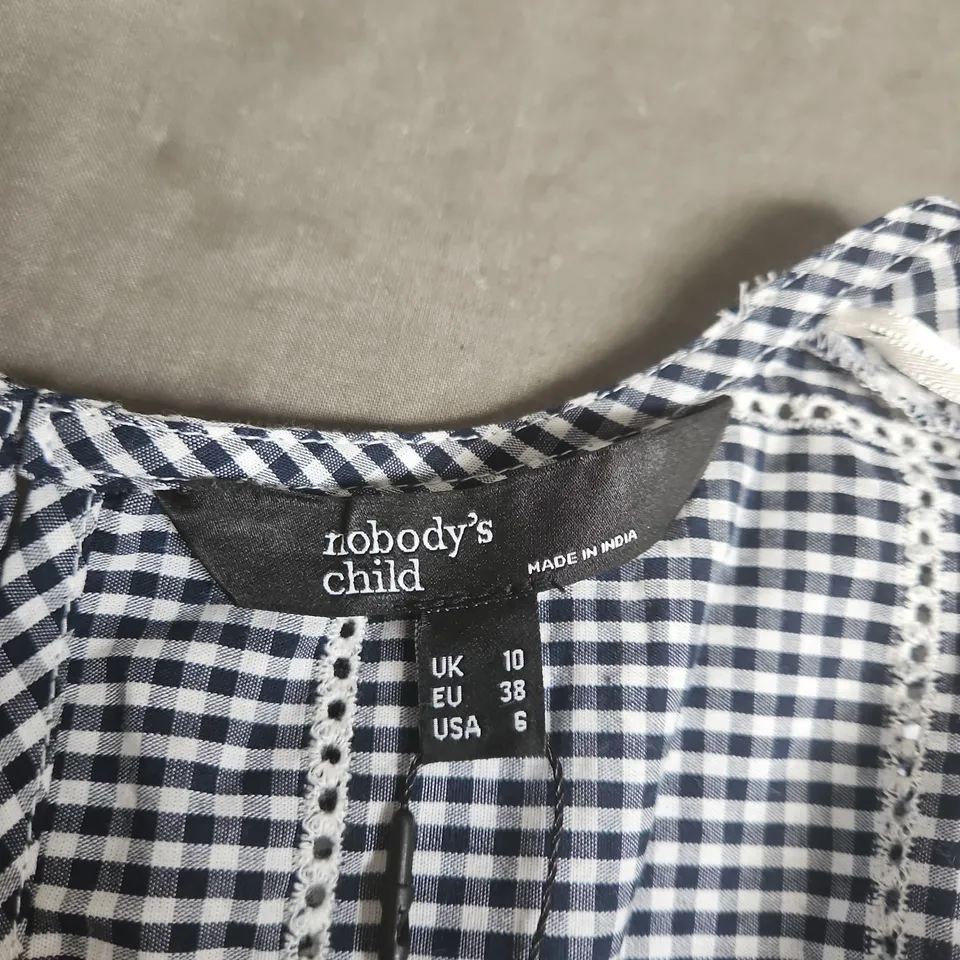 NOBODY'S CHILD VALERIE TOP – GINGHAM CHECK, UK 10 (EU 38, USA 6)  TOP