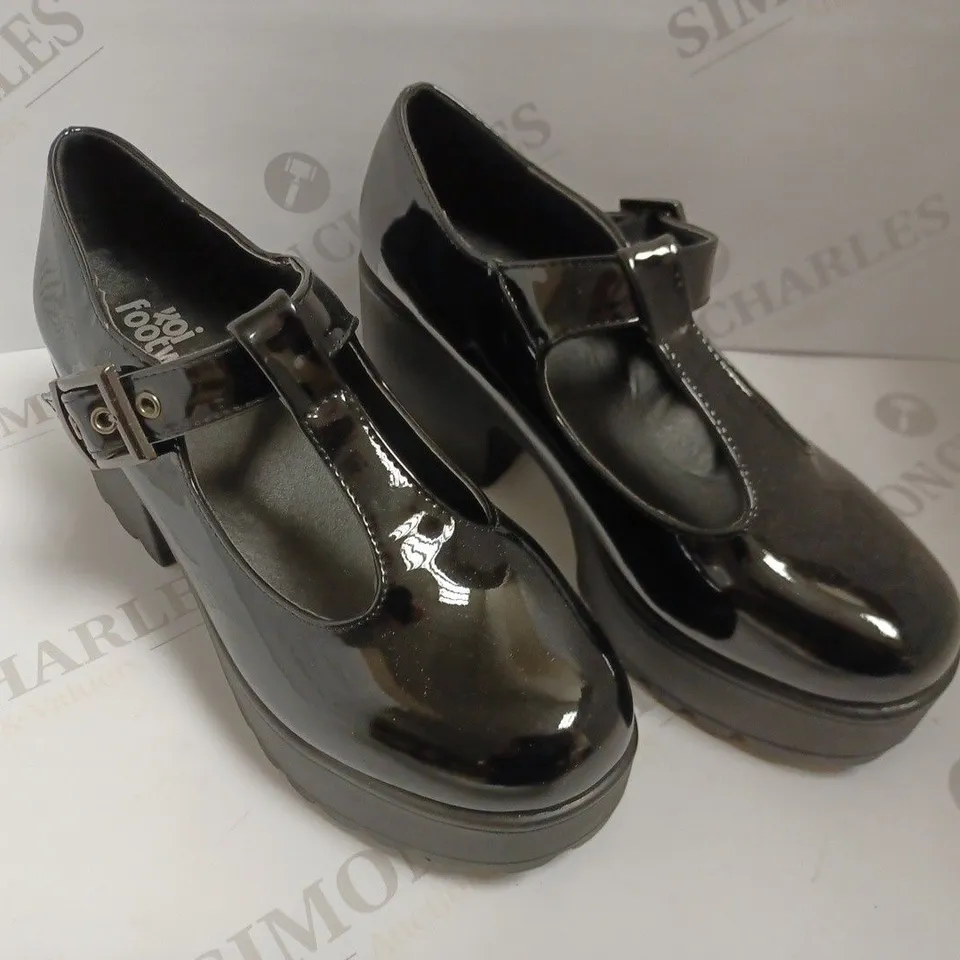 KOI VEGAN BLACK PATENT MARY JANES - SIZE 4