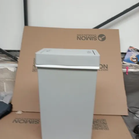 Grey rectangular bin with hinged lid (VERIFY MODEL)