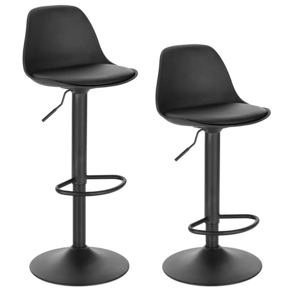 BOXED SET OF 2 BARSTOOLS - BLACK (1 BOX)