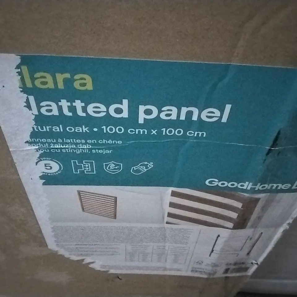 BOXED ALARA SLATTED PANEL NATURAL OAK 100 X 100CM