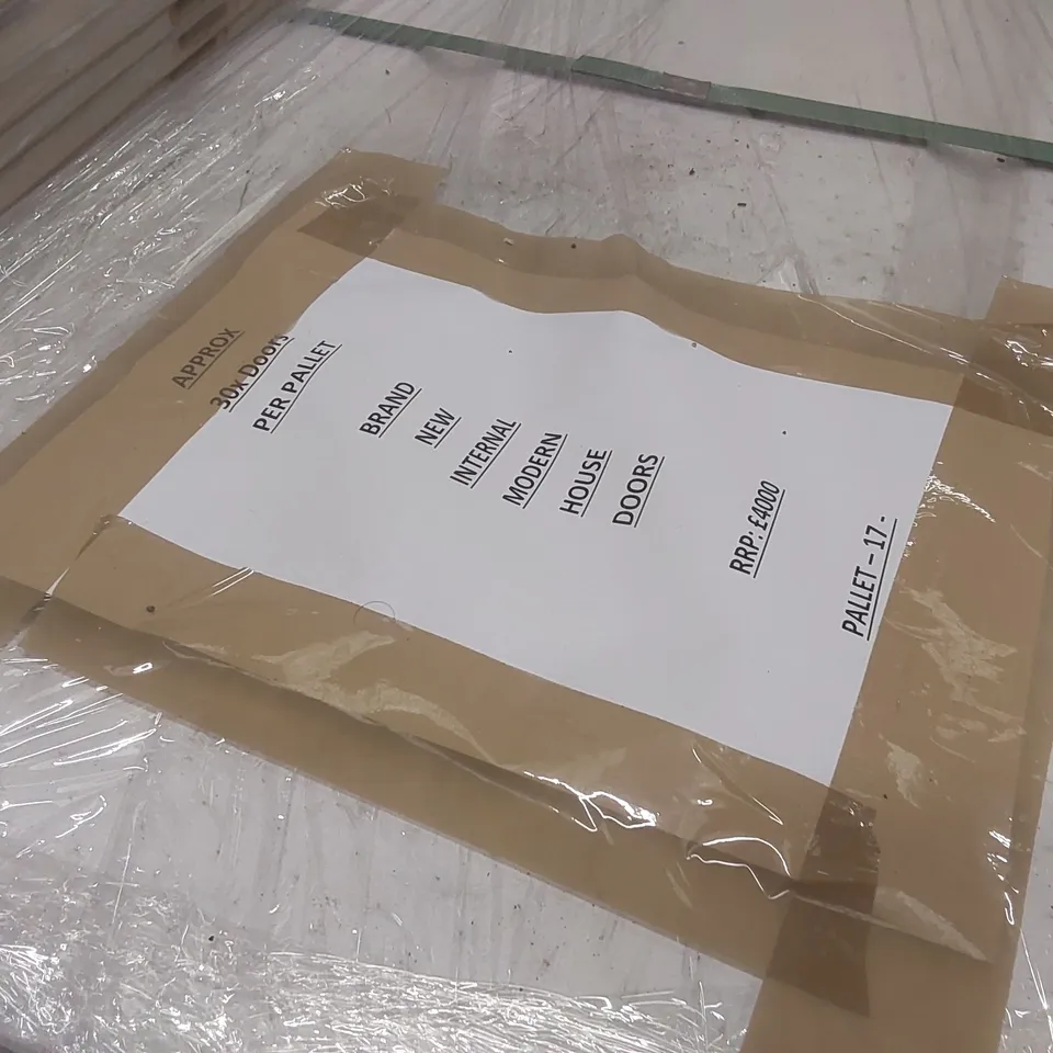 PALLET CONTAINING A VERY LARGE QUANTITY OF ASSORTED DOORS