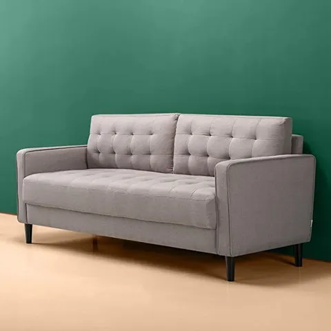 BOXED ZINUS STONE GREY FABRIC SOFA (1 BOX)