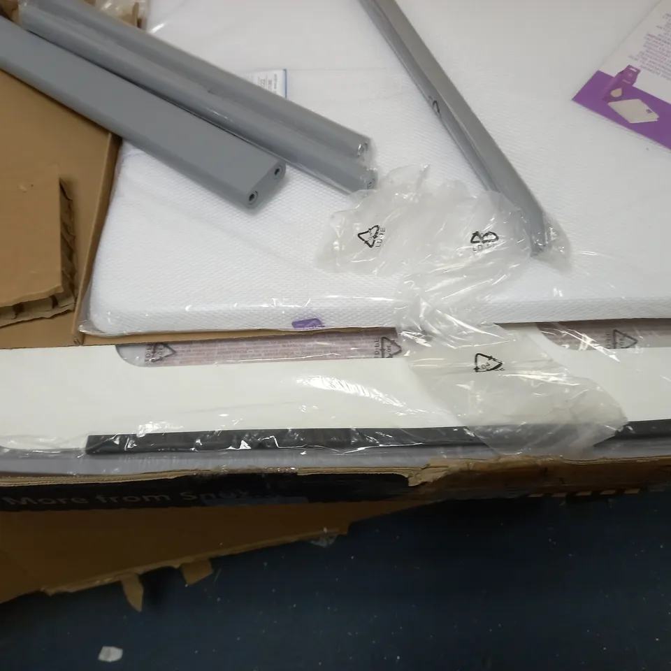 POD 4 BEDSIDE CRIB WITH MATRESS IN DOVE GREY - COLLECTION ONLY