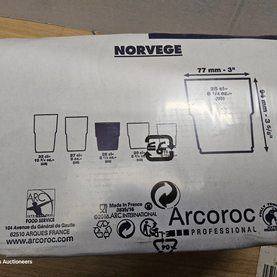 CASE OF 12 PACKS × 6 ARCOROC NORVEGE 25cl TUMBLERS