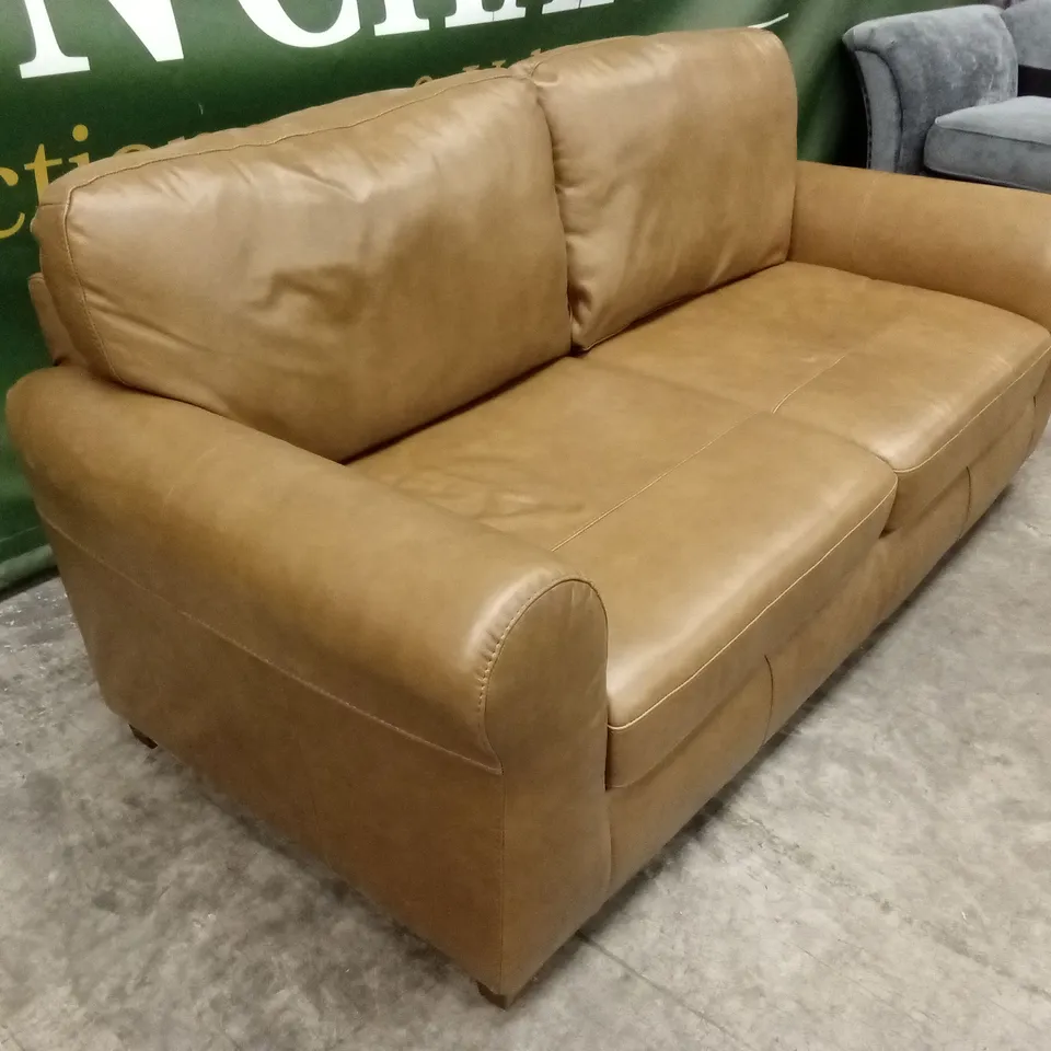 BAILEY 3 SEATER LEATHER SOFA - TAN RRP £879