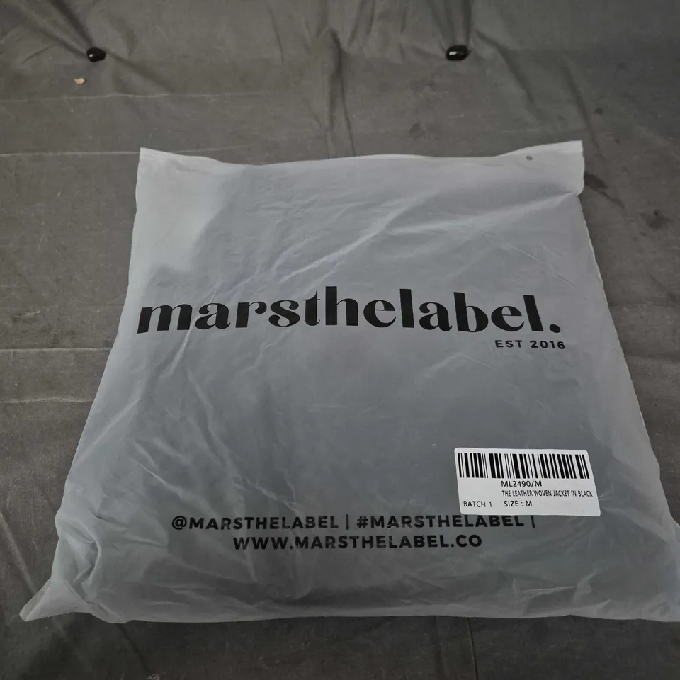 MARS THE LABEL LEATHER WOVEN JACKET IN BLACK – SIZE M