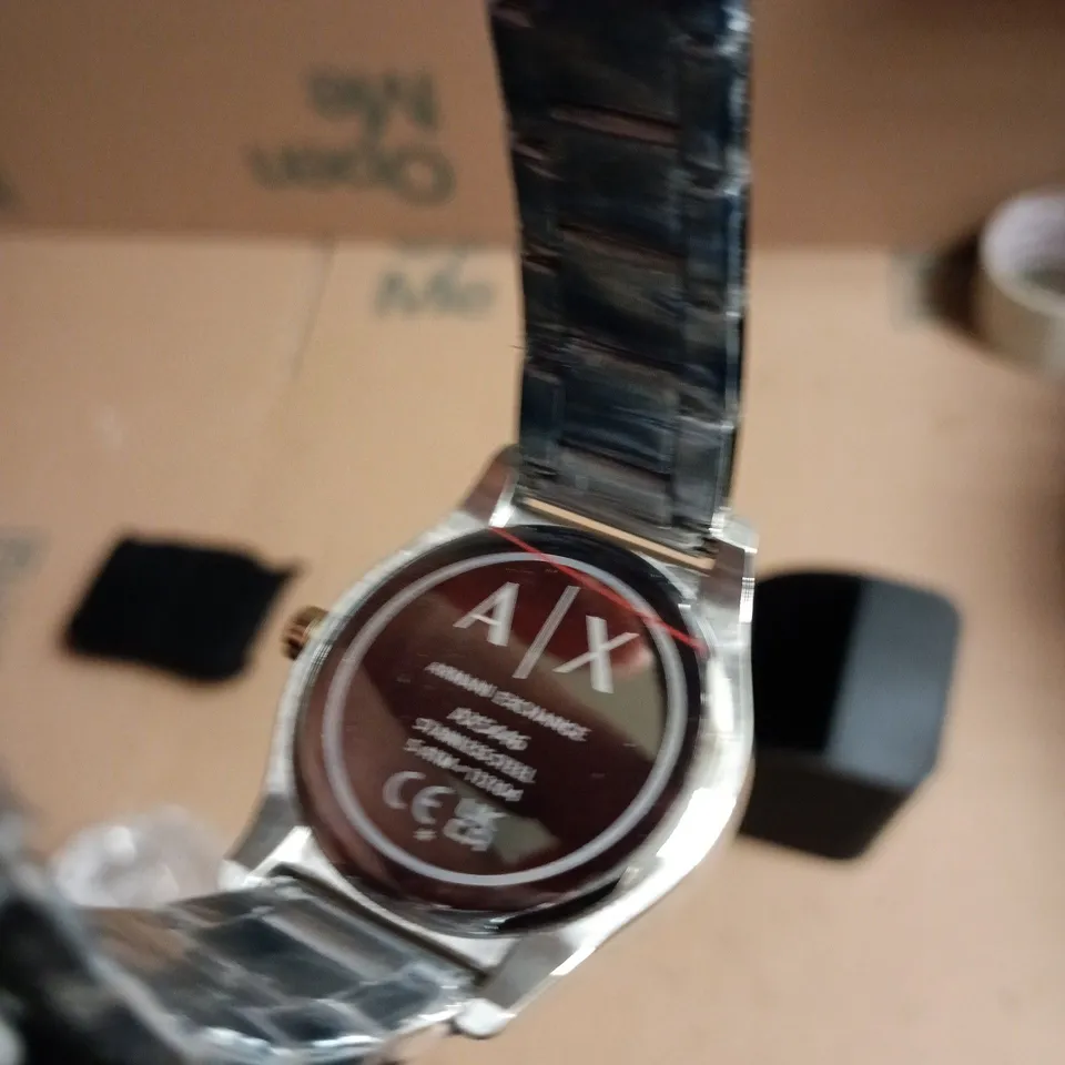 ARMANI EXCHANGE AX STAINLESS STEEL WATCH WITH CRYSTAL BEZEL – TAG ATTACHED