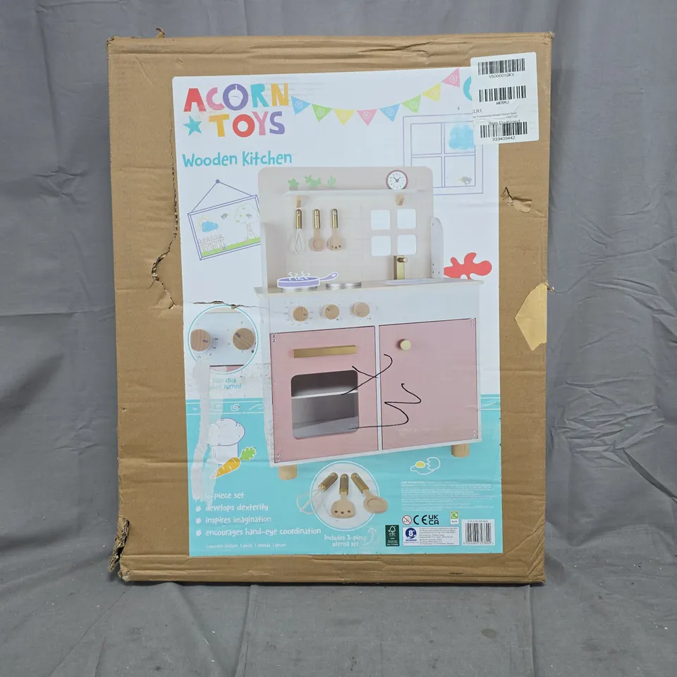 BOXED ACORN FLOORSTANDING WOODEN KITCHEN PLAYSET - BLUSH