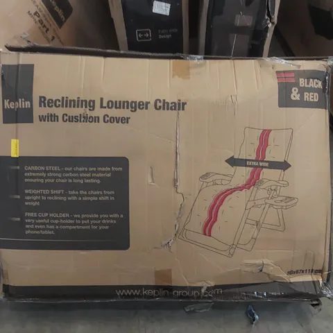 BOXED KEPLIN RECLINING LOUNGER WITH CUSHION COVER