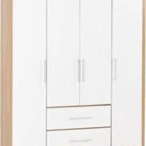 BOXED LOUISA SEVILLE 4 DOOR 2 DRAWER WARDROBE WHITE GLOSS (3 BOXES)