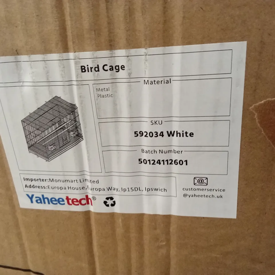 BOXED YAHEETECH BIRD CAGE - WHITE (1 BOX)