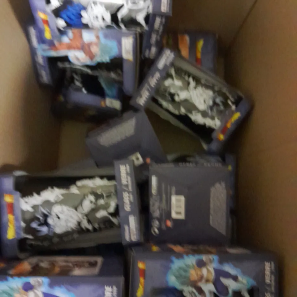 BOX OF APPROX 15 ASSORTED ITEMS TO INCLUDE - DRAGONBALL GLASSES , MARVEL SHANG-CHI TITAN HERO SERIES 
