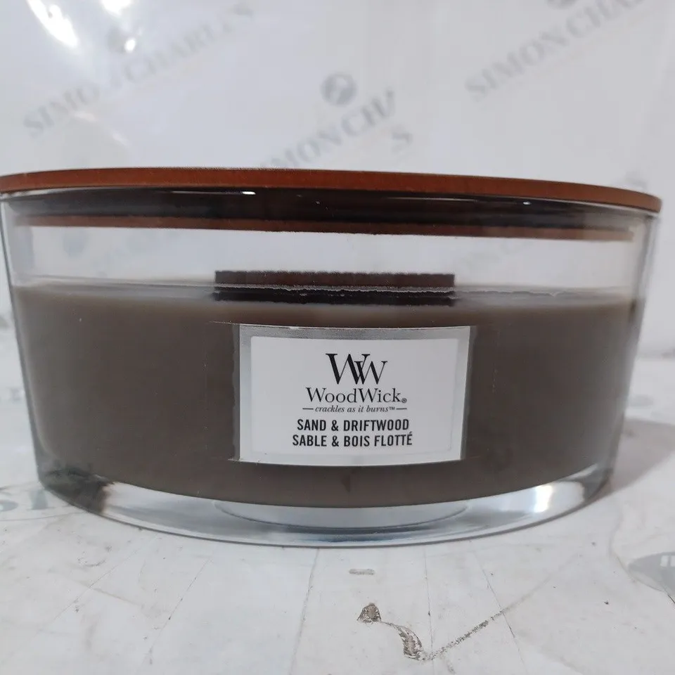 WOODWICK HEARTHWICK CANDLE – SAND & DRIFTWOOD