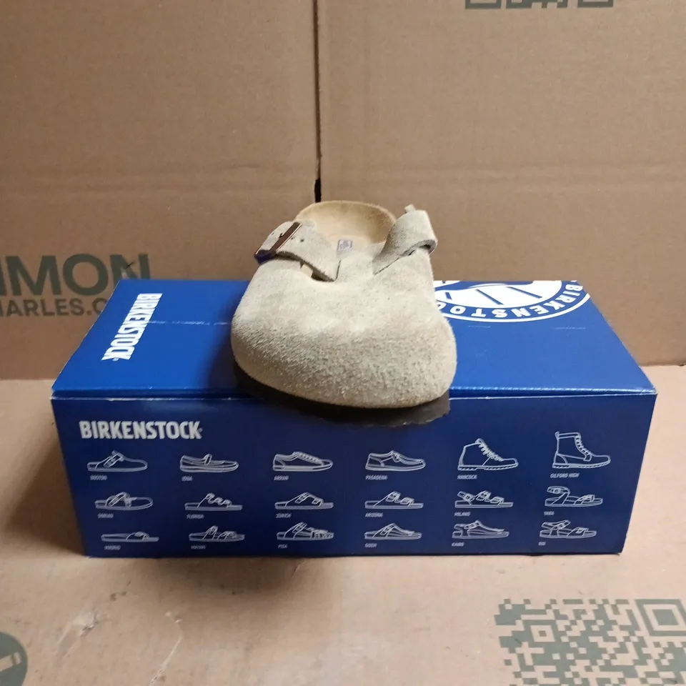 BIRKENSTOCK BOSTON BS TAUPE LEATHER SANDALS – UK 5 (EU 38)