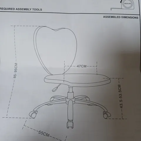 HEART PINK OFFICE CHAIR