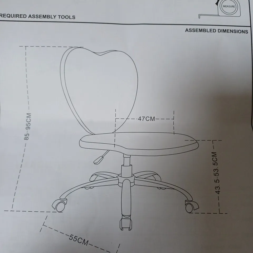 HEART PINK OFFICE CHAIR