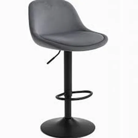 BOXED STOOL SET 2 PIECES BAR STOOL VELVET GRAY