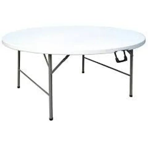 BOXED BOLERO ROUND FOLDING TABLE WHITE 5FT (1 BOX)