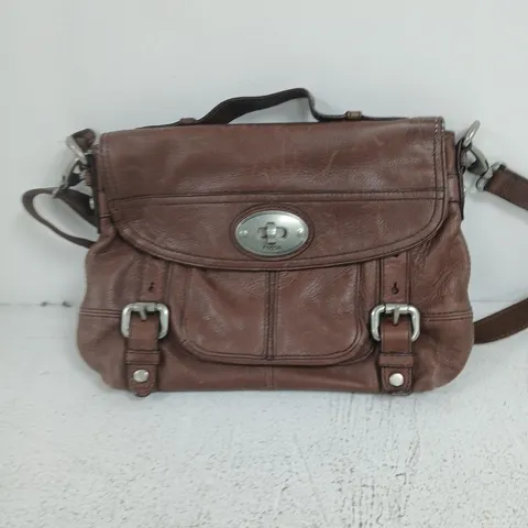 FOSSIL BROWN LEATHER CROSSBODY BAG