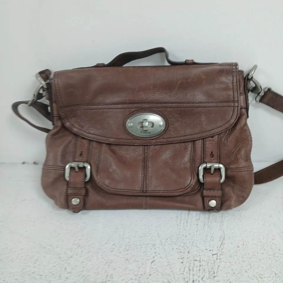 FOSSIL BROWN LEATHER CROSSBODY BAG