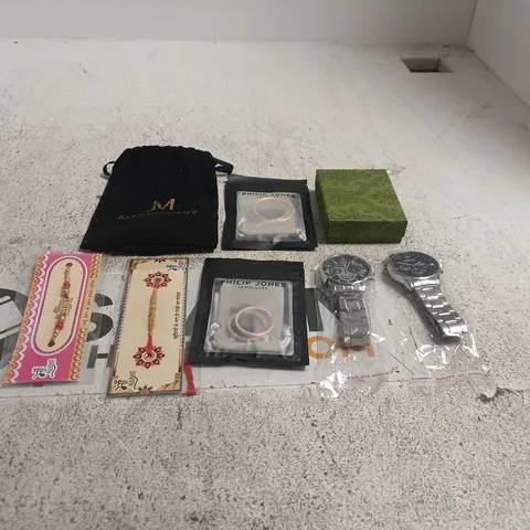 TOTE OF APPROXIMATELY 30 ASSORTED JEWELLERY RELATED ITEMS TO INCLUDE PHILIP JONES, JULIEN MACDONALD ETC