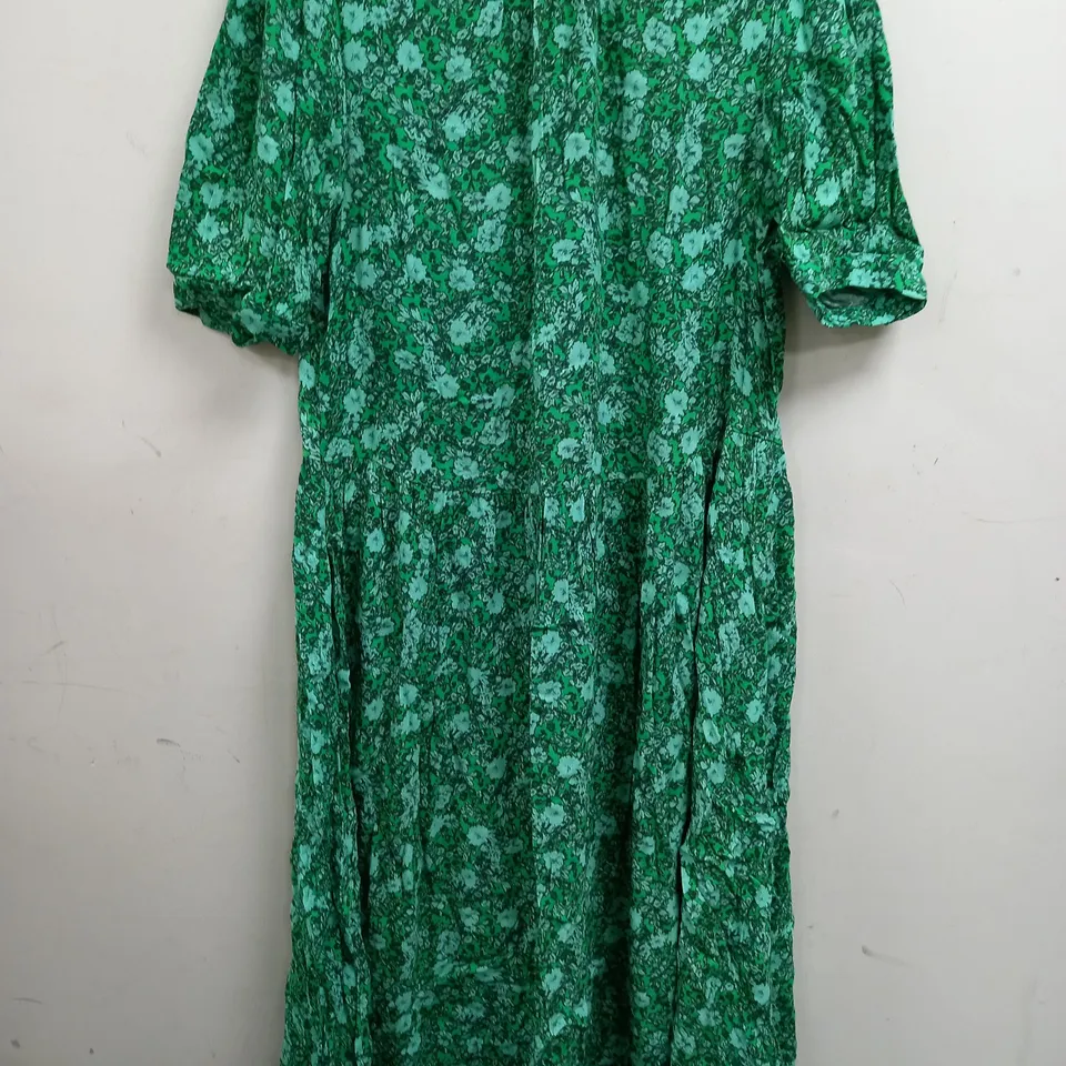 GHOST GREEN FLORAL SUMMER DRESS - S