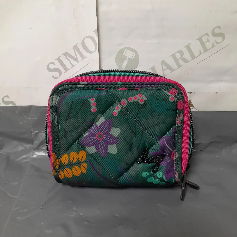 LUG LADIES QUILTED PURSE MULTI-COLOURED ZIP CLOSURE
