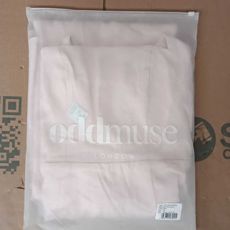 BAGGED ODDMUSE THE ULTIMATE MUSE HALTER NECK MAXI DRESS IN PINK SIZE MEDIUM