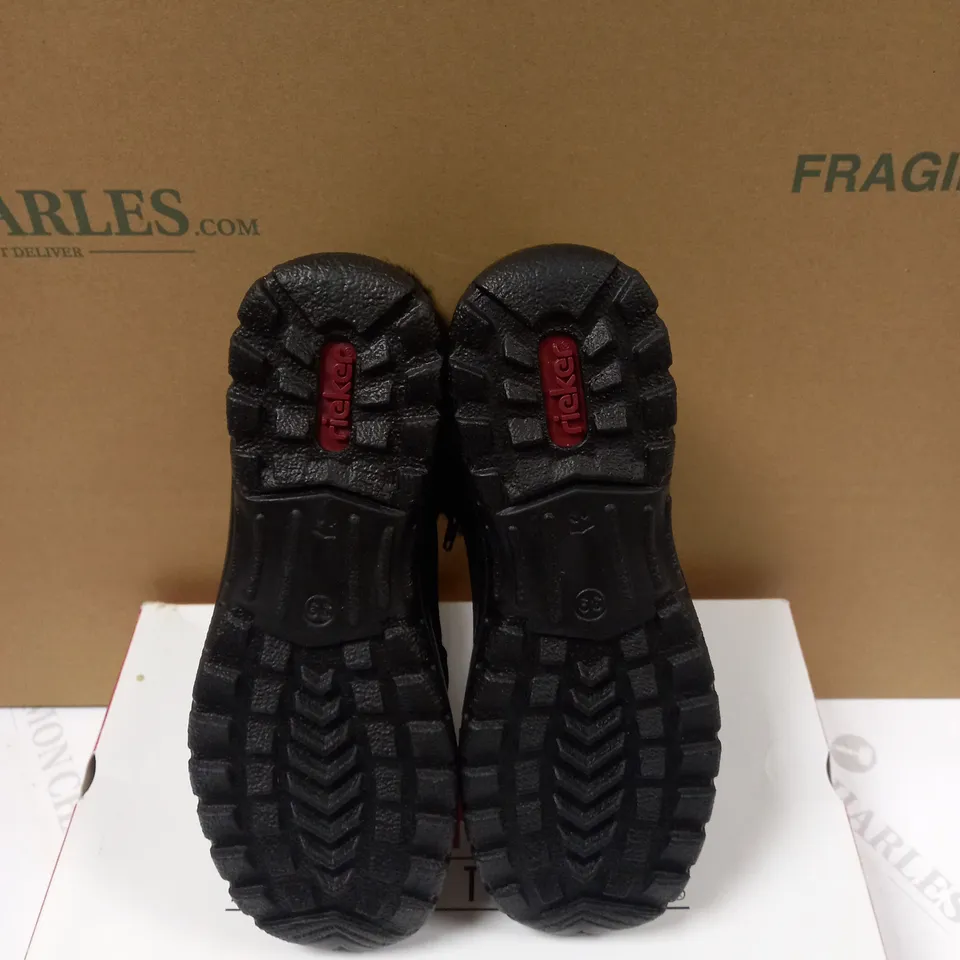 RIEKER FLUFFY CUFF ANKLE BOOTS - SIZE UK 6