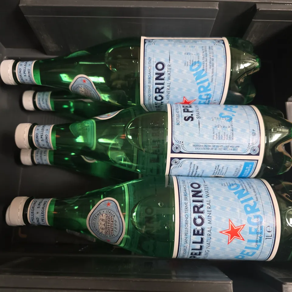6 BOTTLES OF S.PELLEGRINO PSARKLING MINERAL WATER (1L)