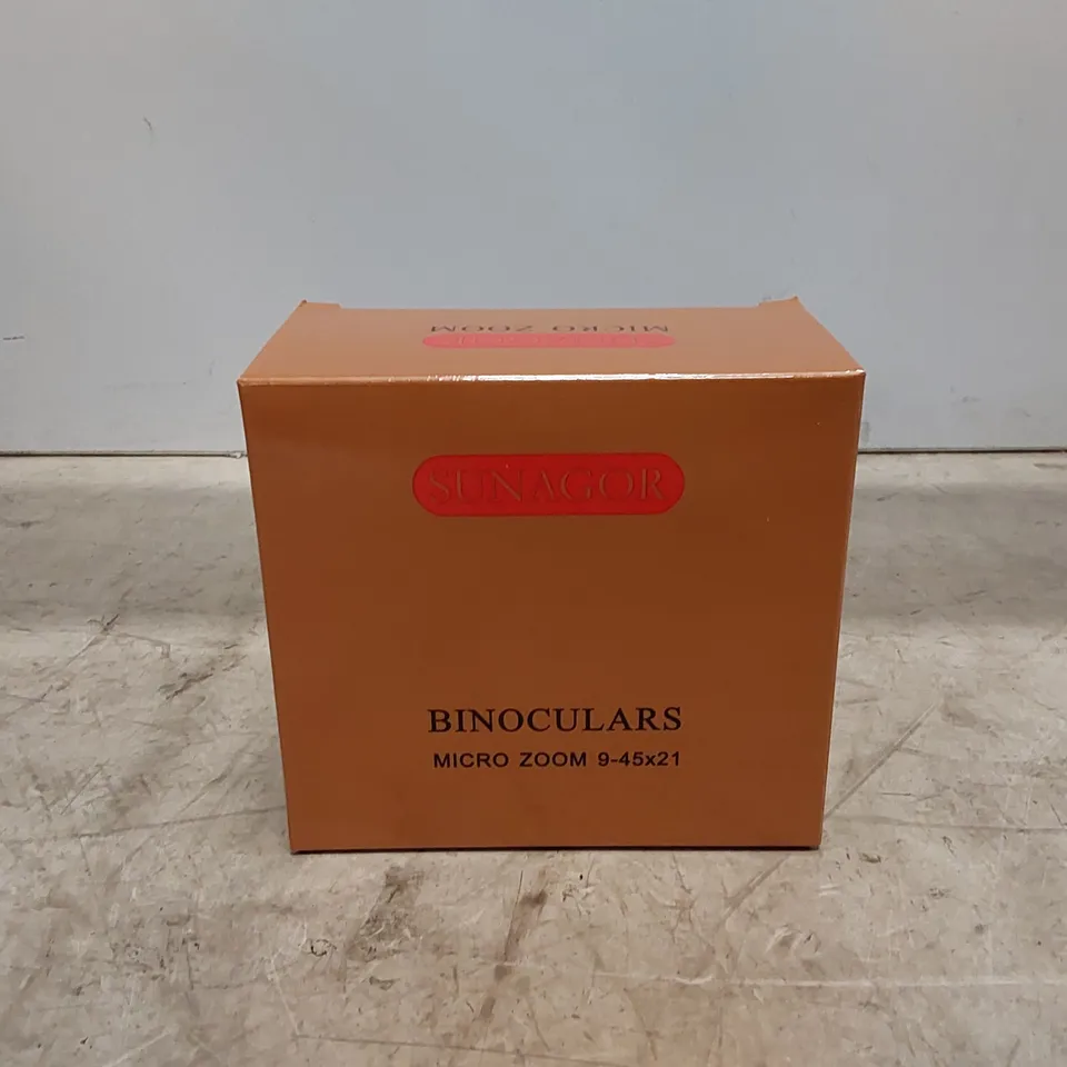 BOXED SUNAGOR 9-45X21 MICRO ZOOM BINOCULARS // FAULTY (1 BOX)
