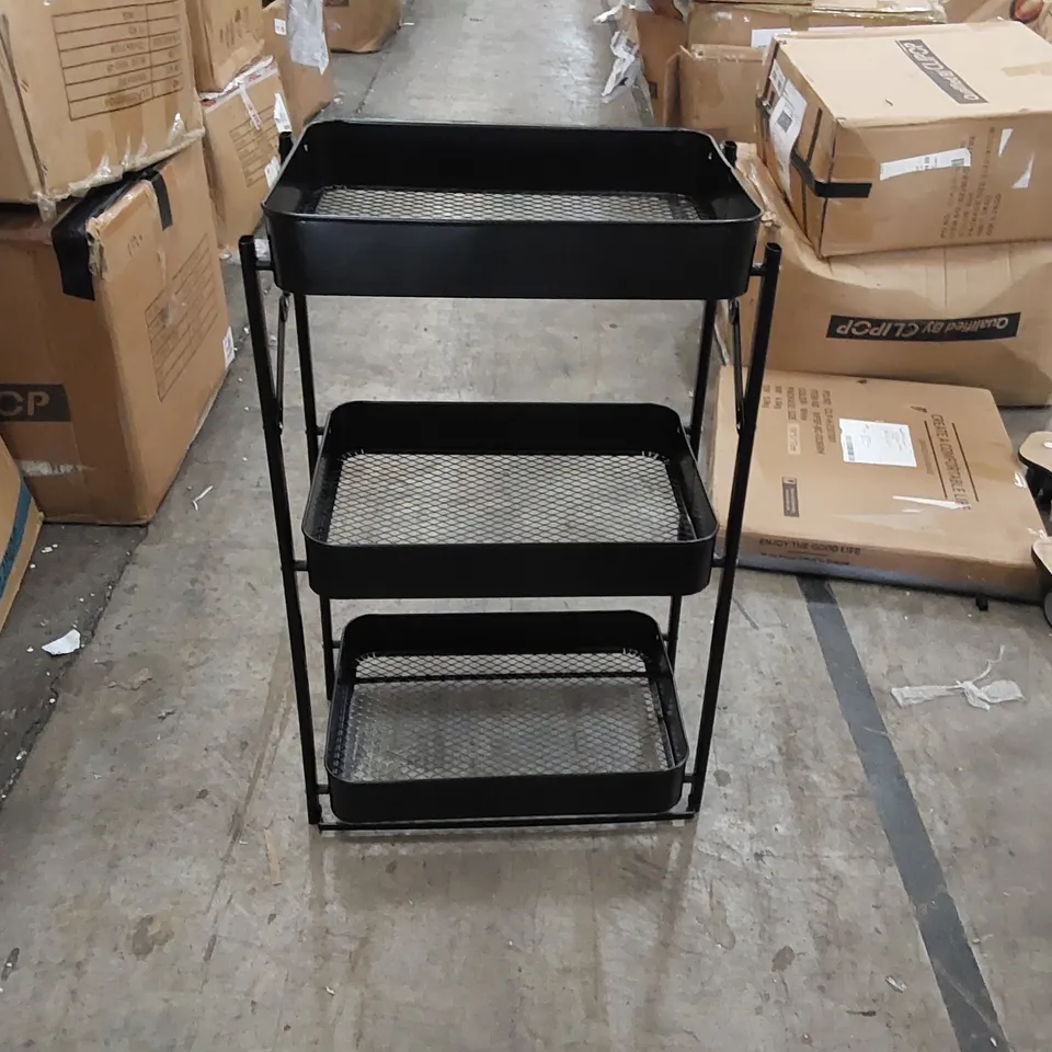 BOXED FOLDING SHELF ON WHEELS BLACK (1 BOX)