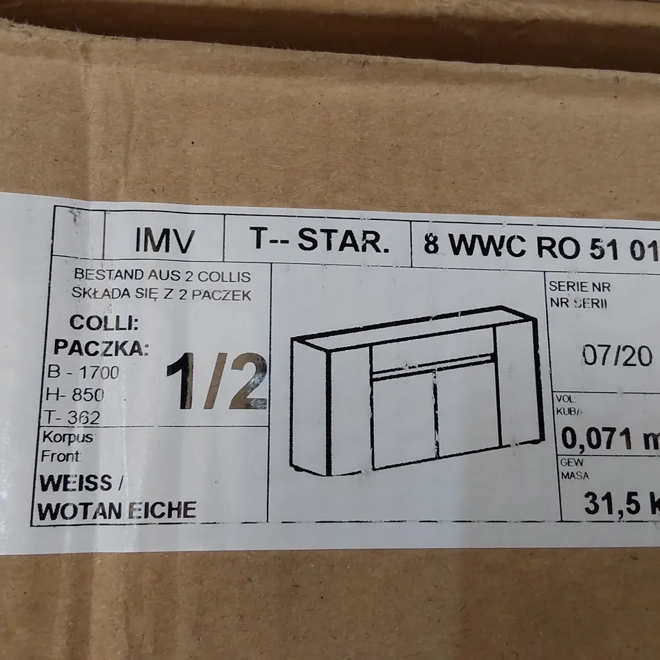 TWO BOXED BOX 1,  T-STAR SIDEBOARD WHITE