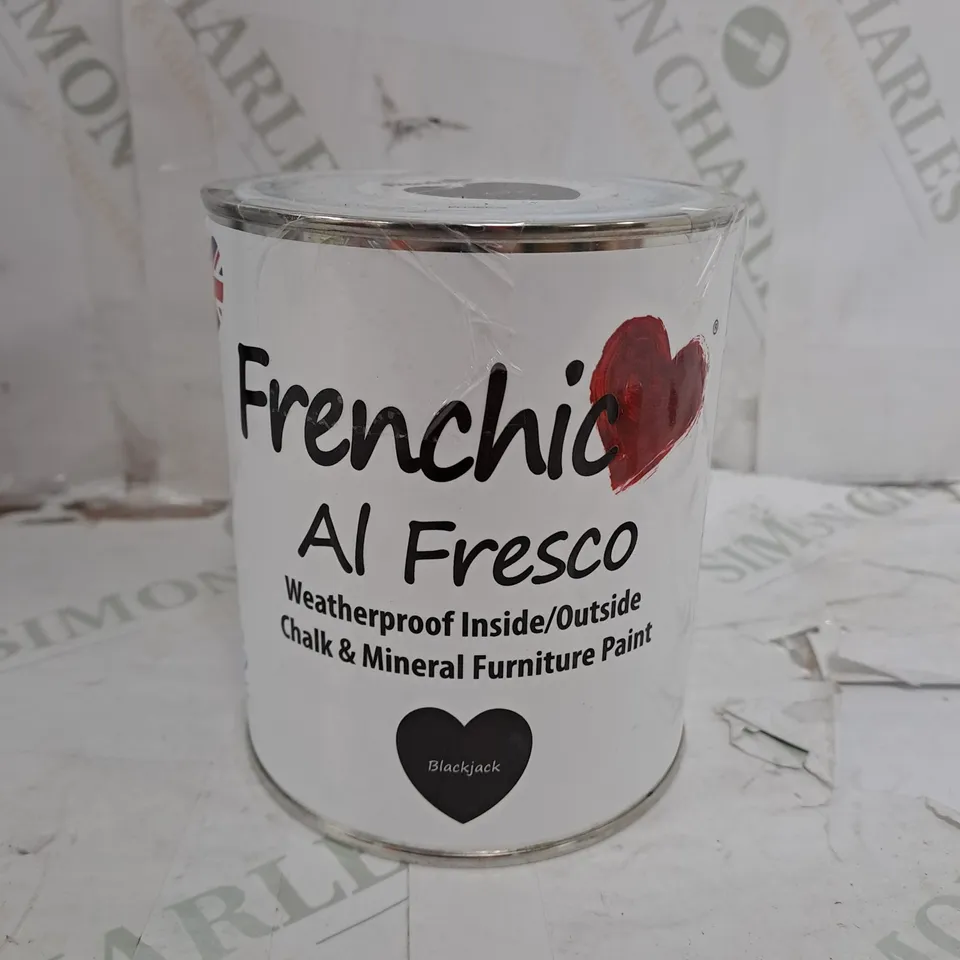 FRENCHIC AL FRESCO CHALK AND MINERAL FURNITURE PAINT 750 ML - BLACKJACK - COLLECTION ONLY 