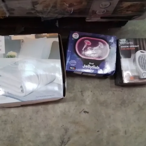 PALLET CONTAINING A LARGE QUANTITY OF ELECTRICAL PRODUCTS TO INCLUDE;HEATED BLANKET,JELLYFISH LAMP,FAN HEATER