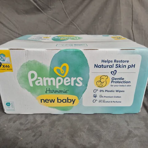 BOXED PAMPERS HARMONIE NEW BABY WIPES 9X46