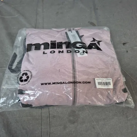 MINGA LONDON MIA PINK ZIP-UP HOODIE - S/M
