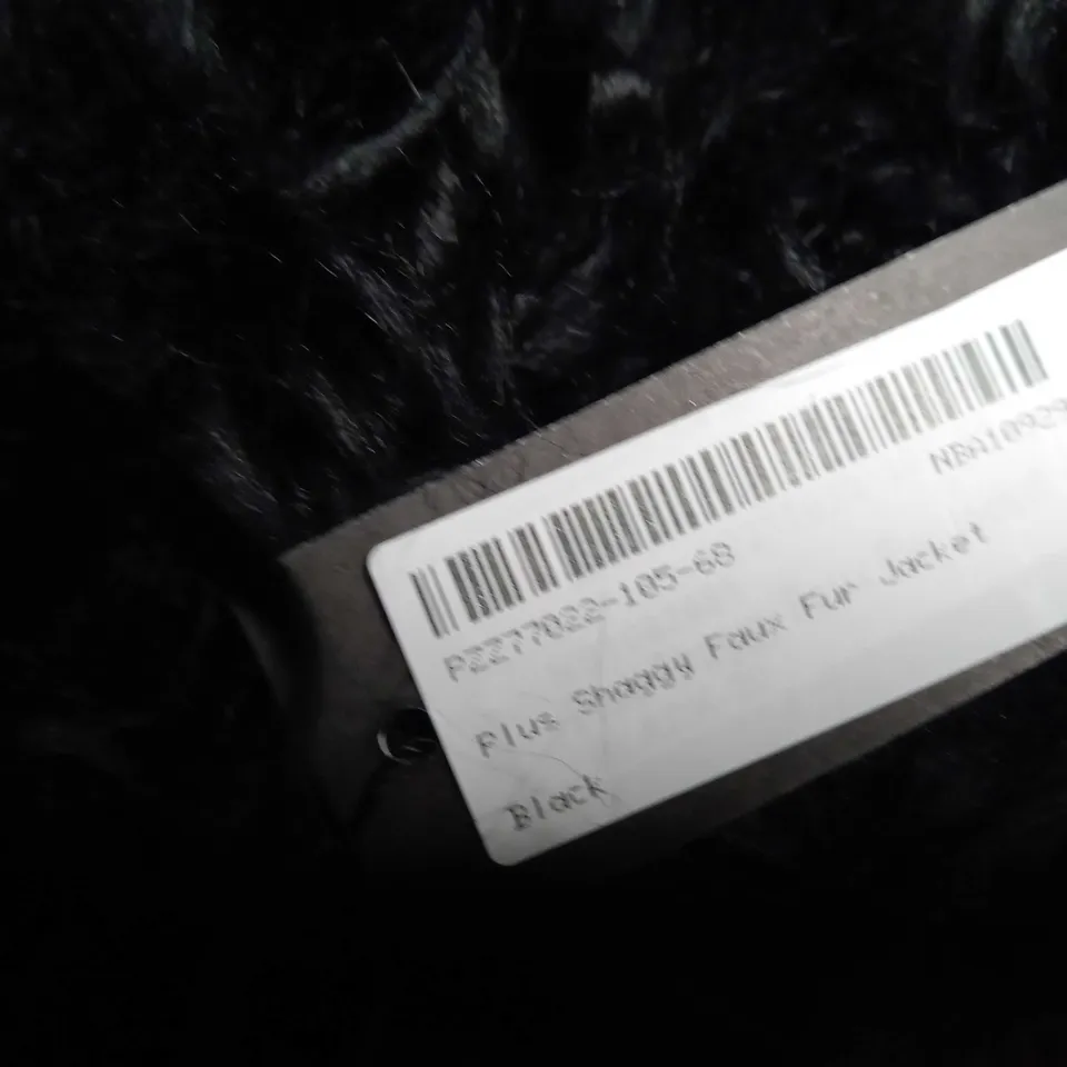 BOOHOO BLACK SHAGGY FAUX FUR JACKET - SIZE 20