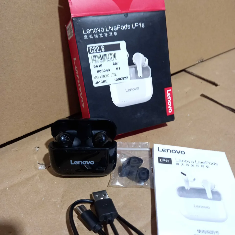 LENOVO LIVEPODS LP1s EARBUDS BLACK