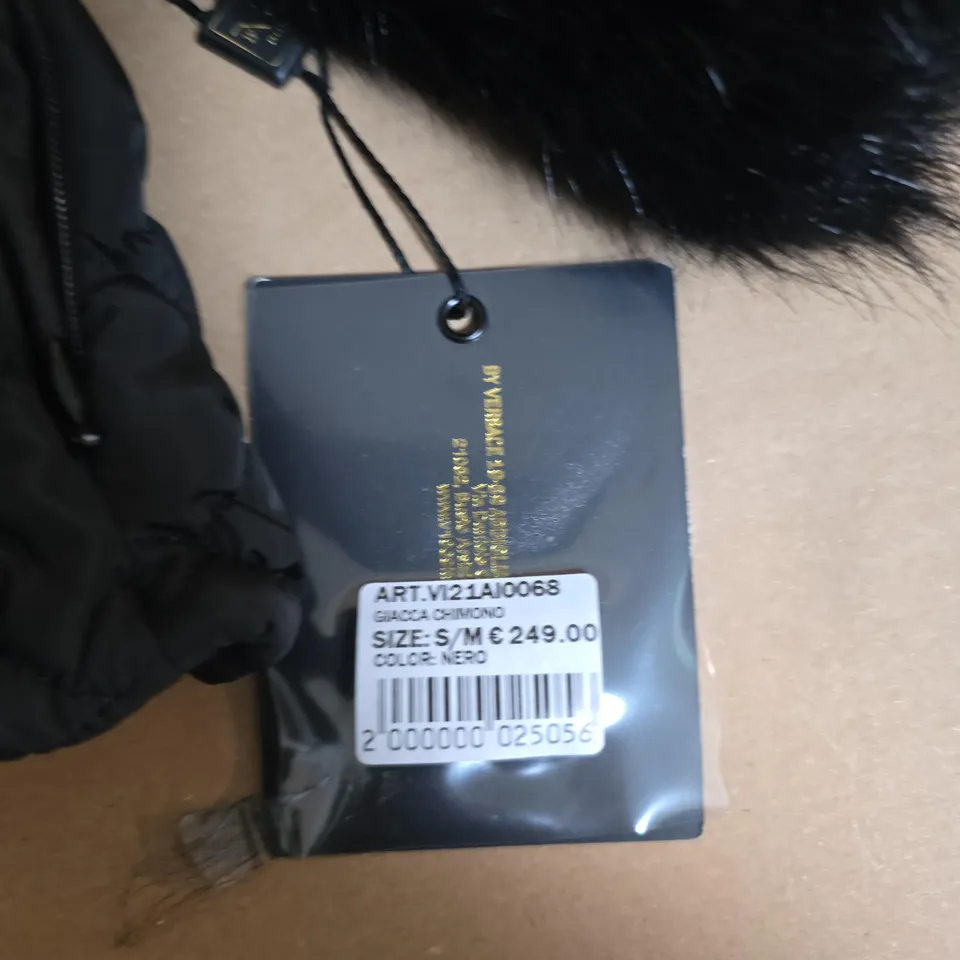 V69 ITALIA BLACK FUR COAT – SIZE S/M